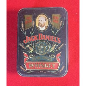 Vintage Jack Daniels Old No‎ 7 Whiskey Embossed Tin Bottle Box Collectible